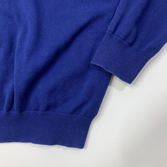 Greg Norman Sweater Mens XL Extra Large Royal Blue Cotton V Neck Pullover - Picture 3 of 12